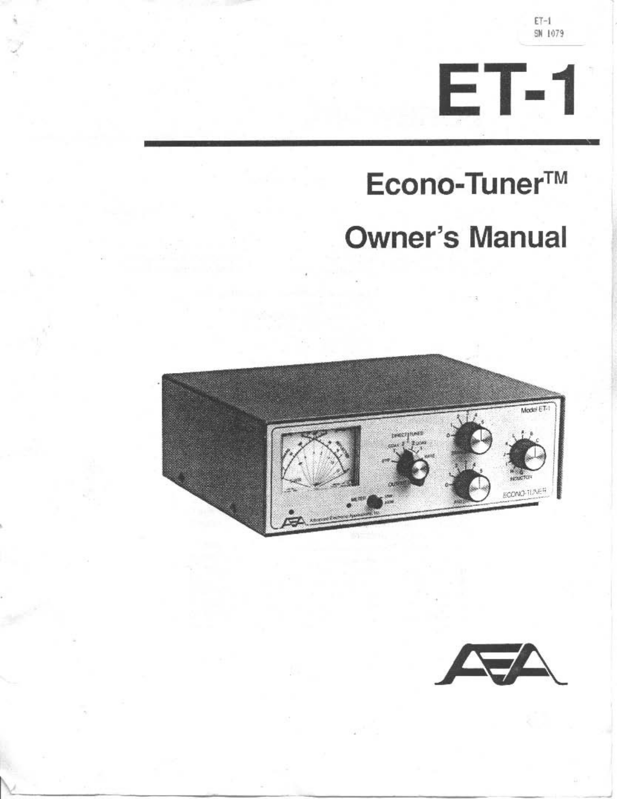 Aea ET-1 User Manual - ManualMachine.com