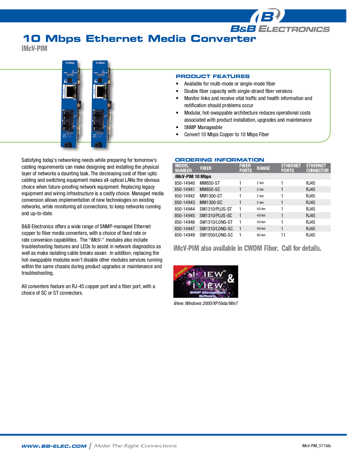 B&B Electronics 850-14940-49 Datasheet