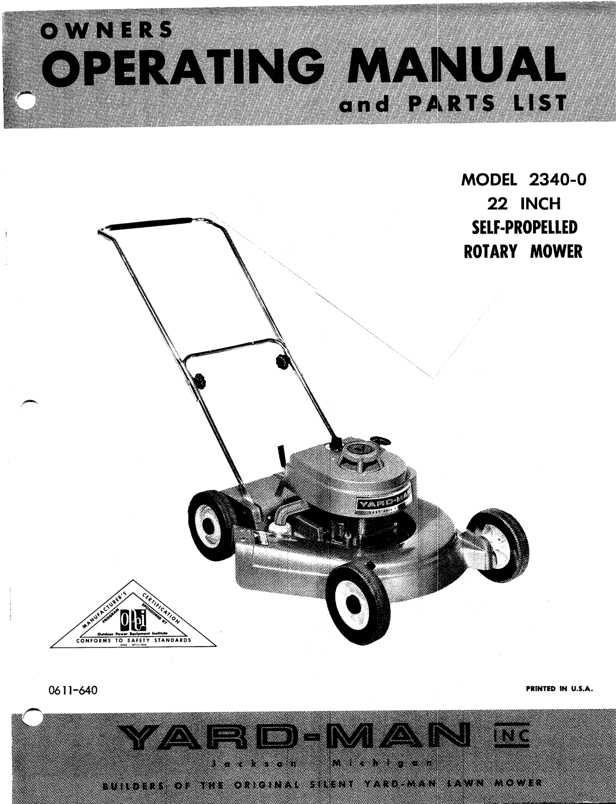 Yard-Man 2340-0 User Manual