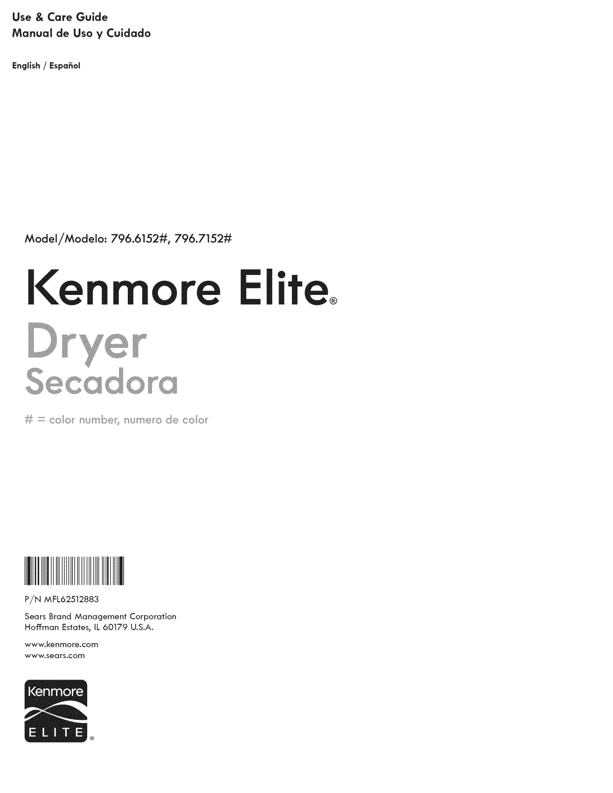Kenmore Elite 79671523211, 79671523210, 79671522211, 79671522210, 79661523211 Owner’s Manual