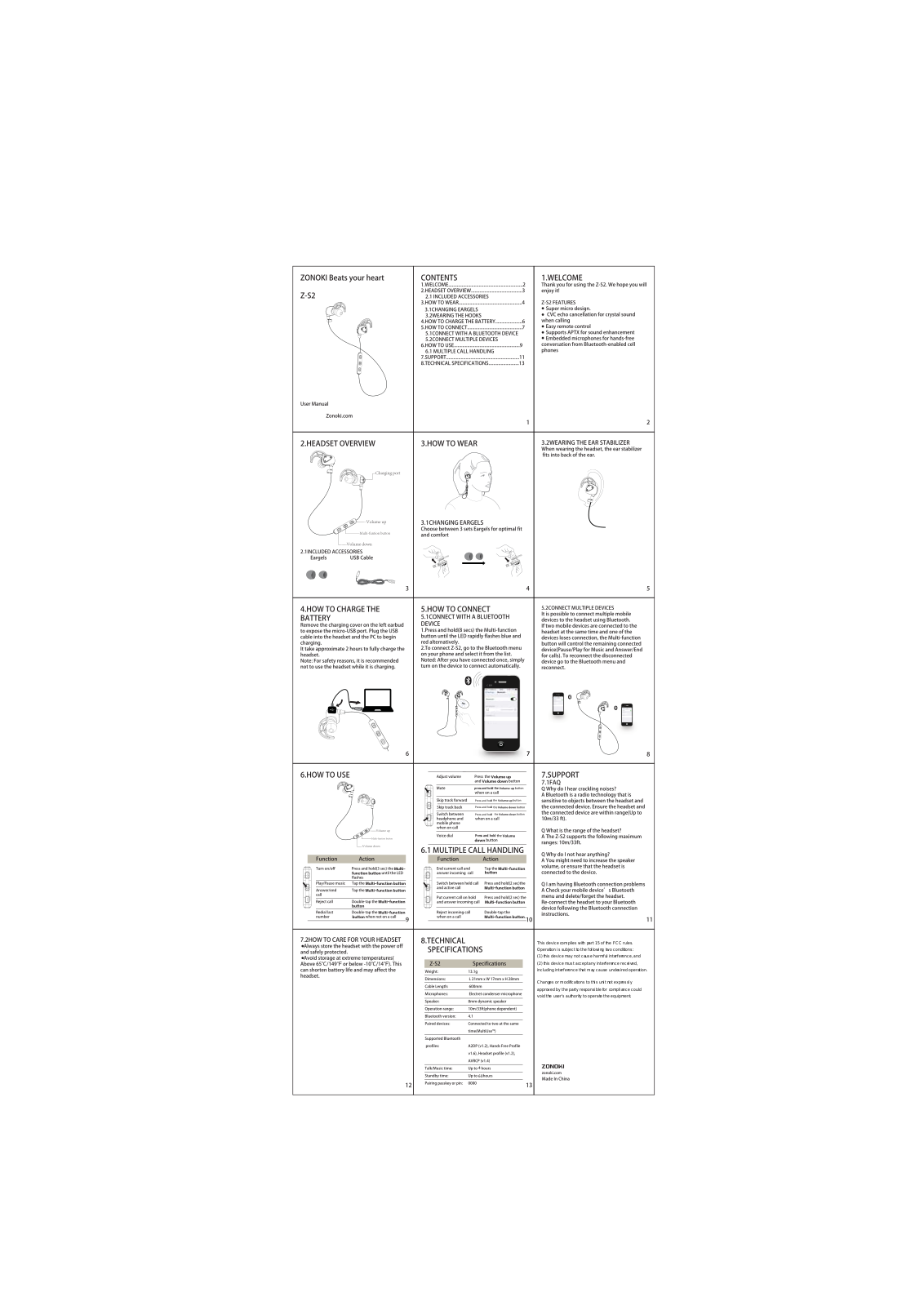 ZONOKI DIGITAL TECHNOLOGY Z S2 User Manual