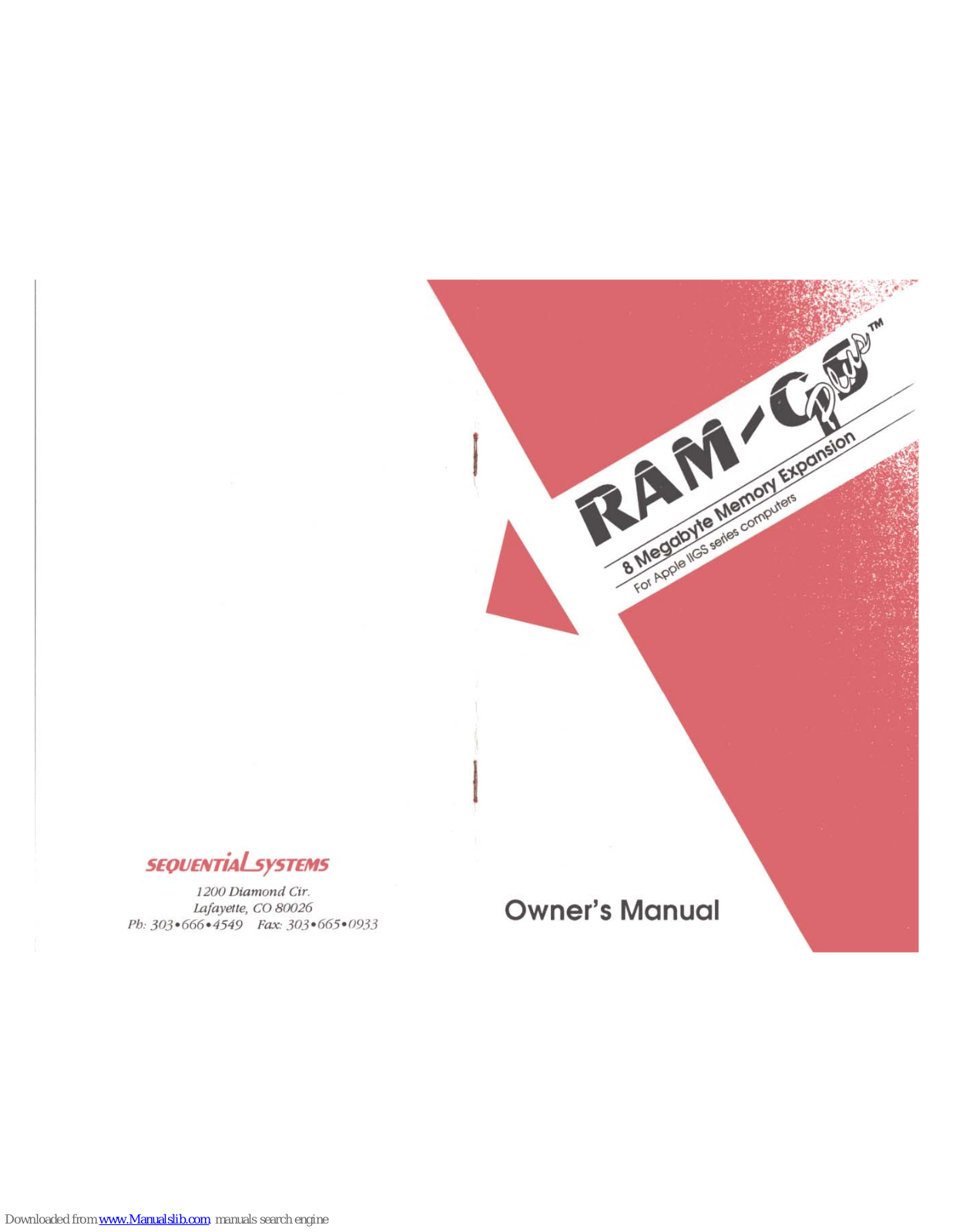 SequentialSystems RAM-GS Plus Owner's Manual - ManualMachine.com