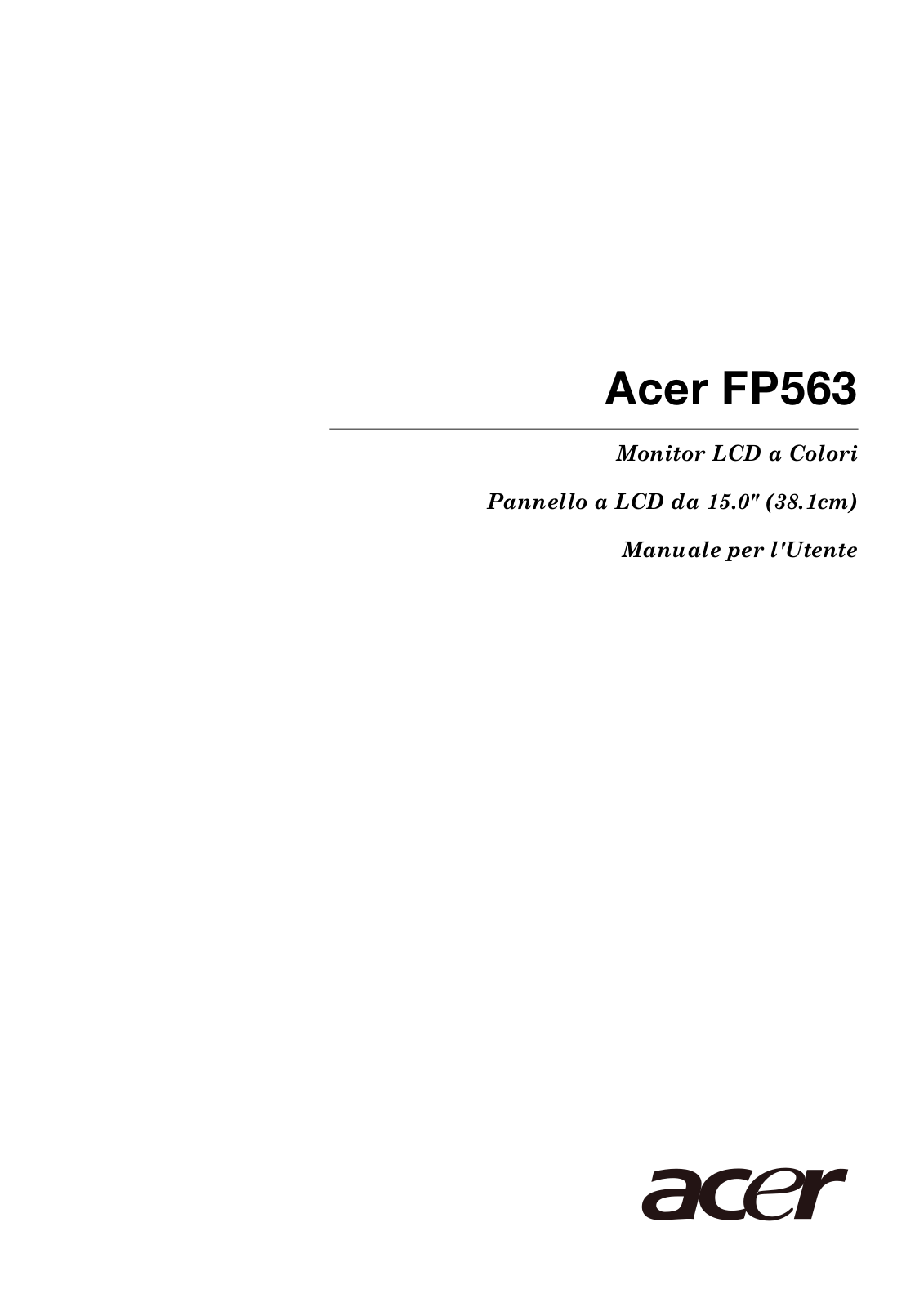 Acer FP563 User Manual