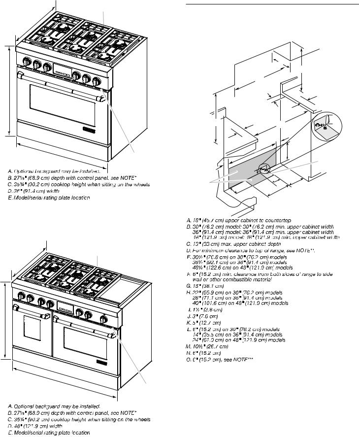 Jenn-Air JDRP430W, JDRP436W, JDRP536W, JDRP548W Dimension Guide