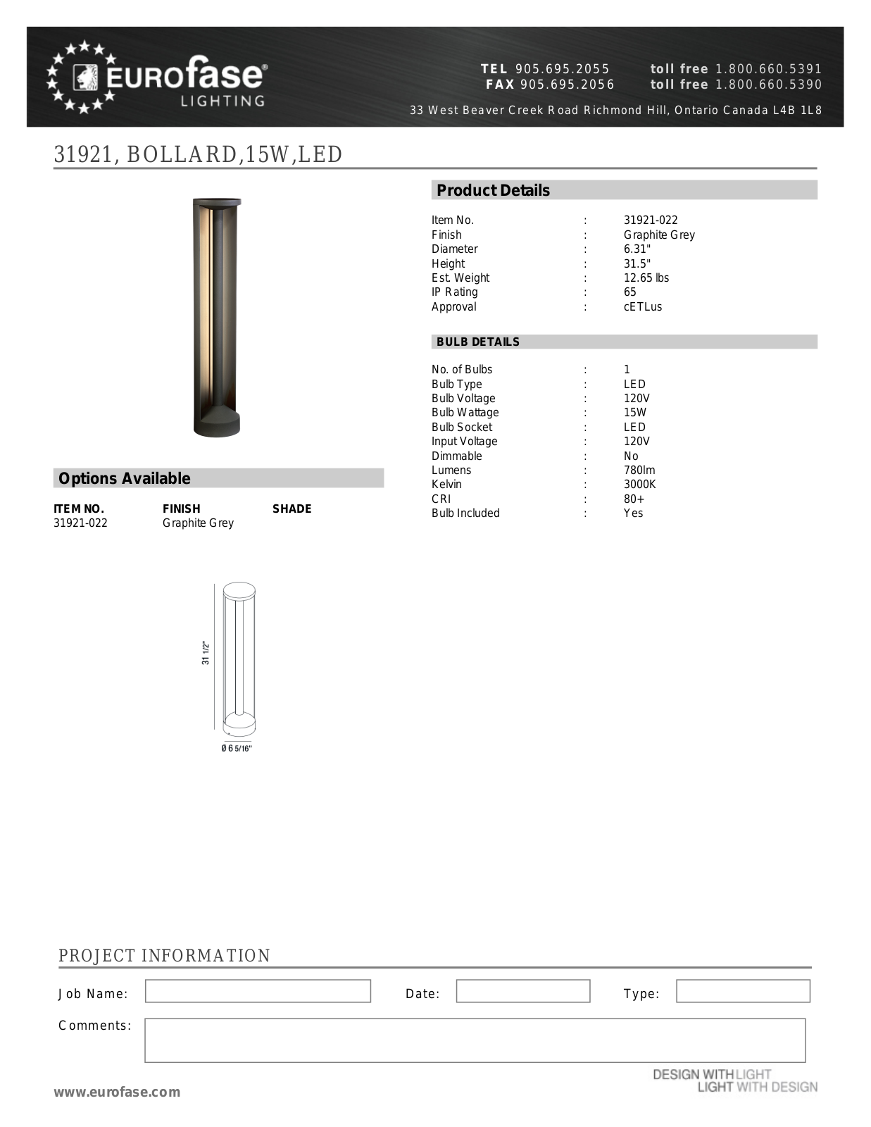 Eurofase XEO4477 Specifications - ManualMachine.com