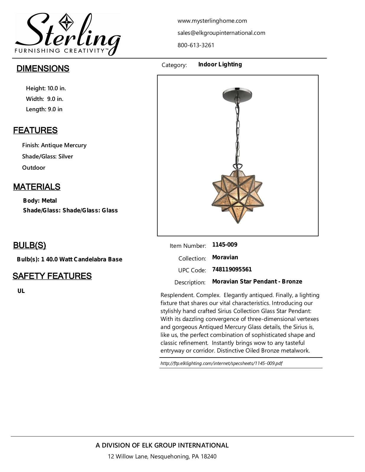 ELK Home 1145009 User Manual