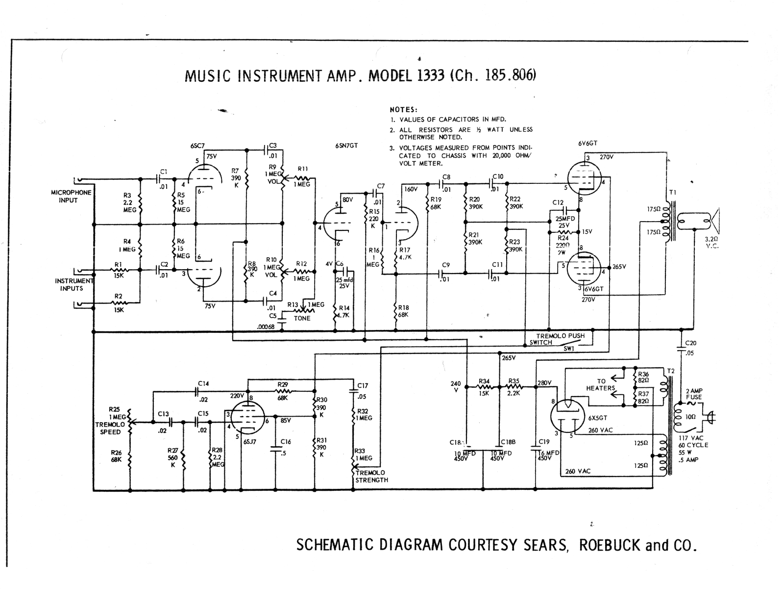 Silvertone 1333 schematic