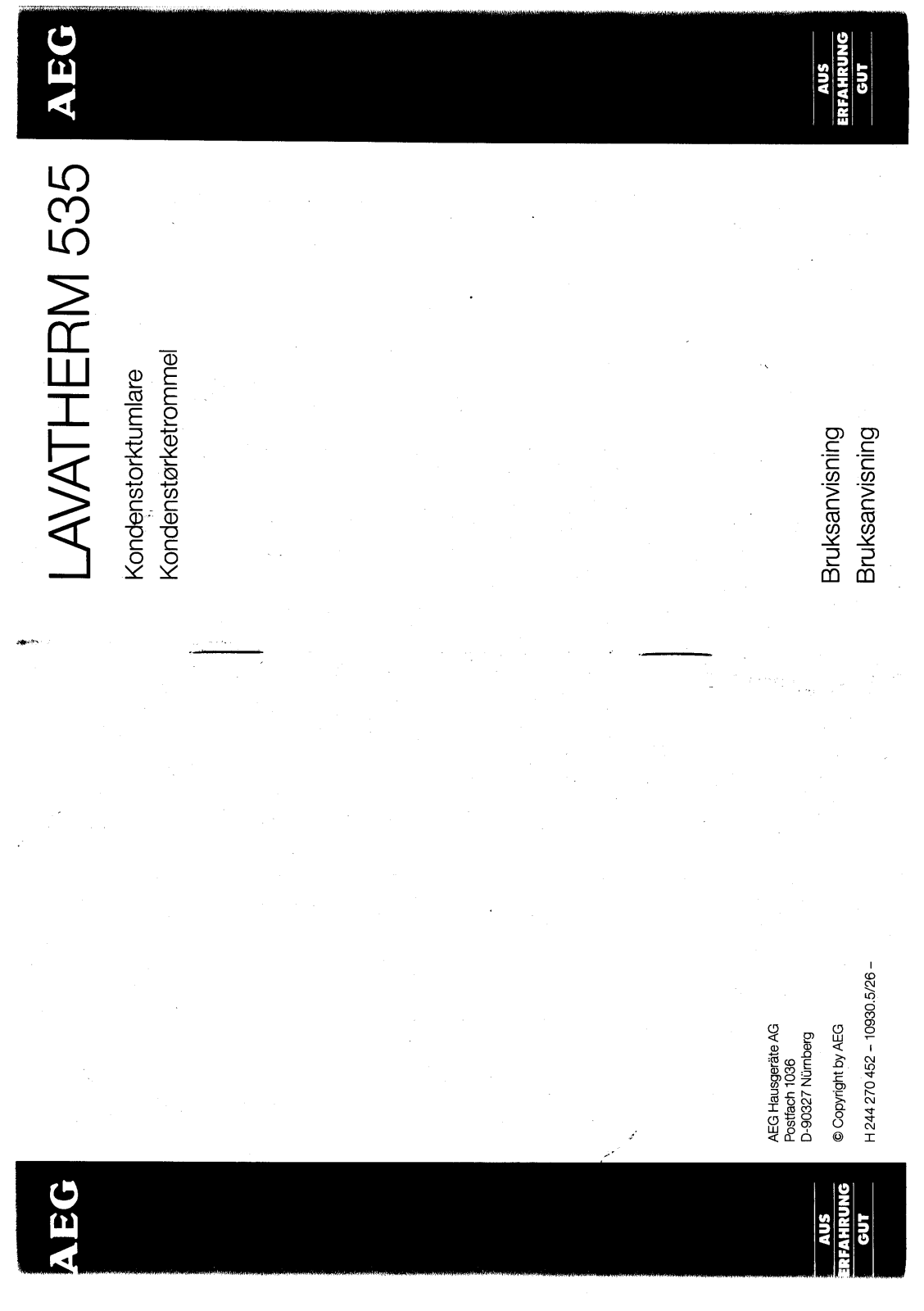 AEG LAVATHERM 535 User Manual