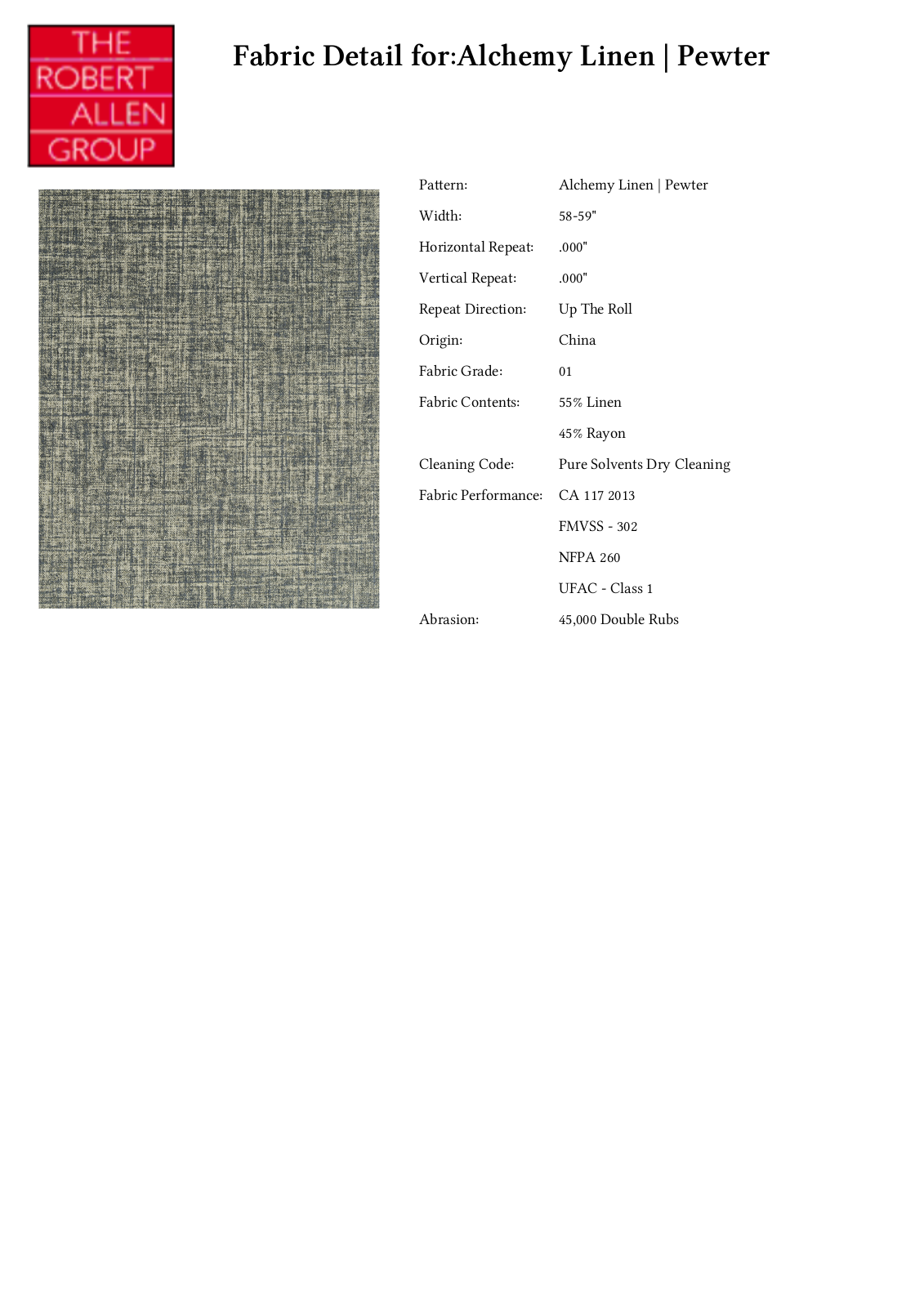 Robert Allen RALF1136 Specifications - ManualMachine.com