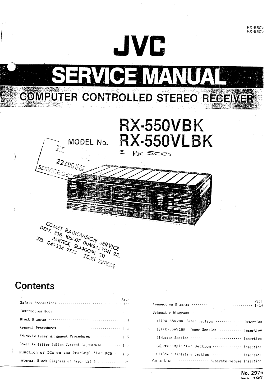 JVC RX-550-VLBK, RX-550-VBK Service manual