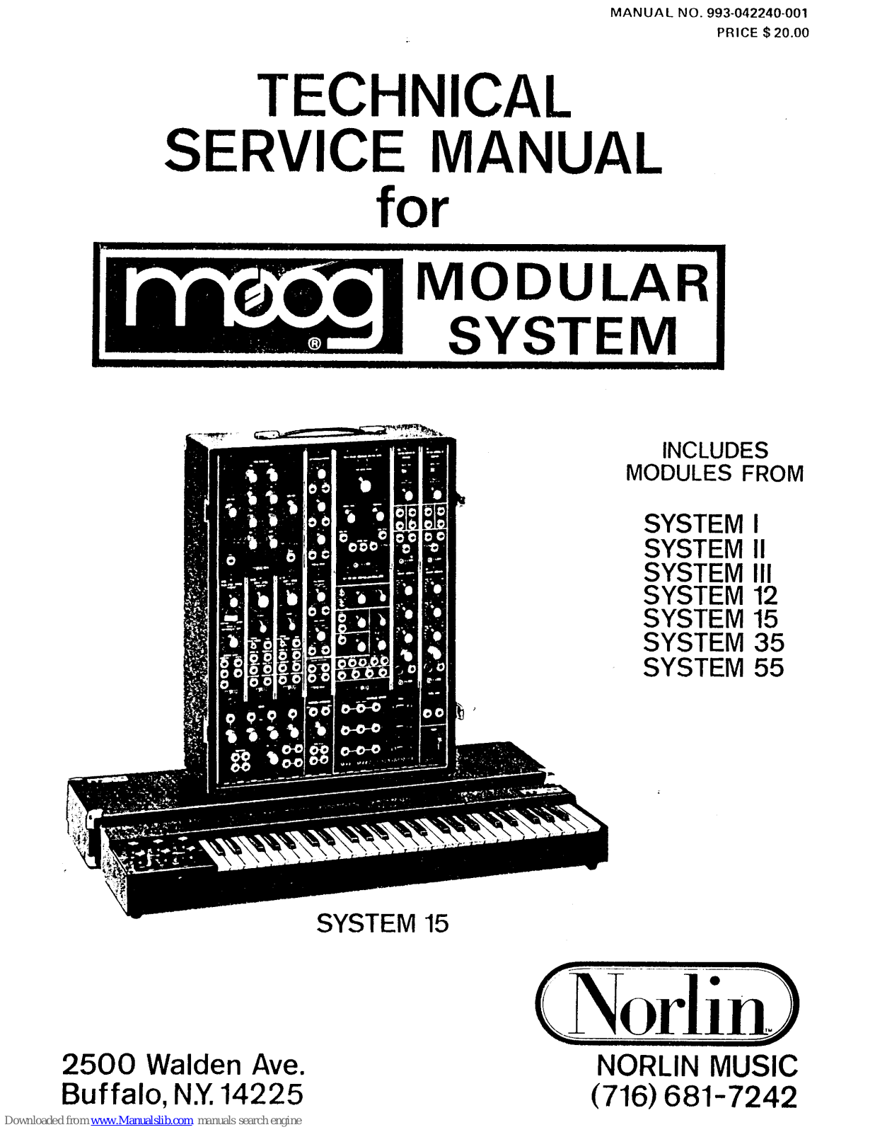 Moog SYSTEM I, SYSTEM II, SYSTEM 35, SYSTEM 55, SYSTEM III Service Manual