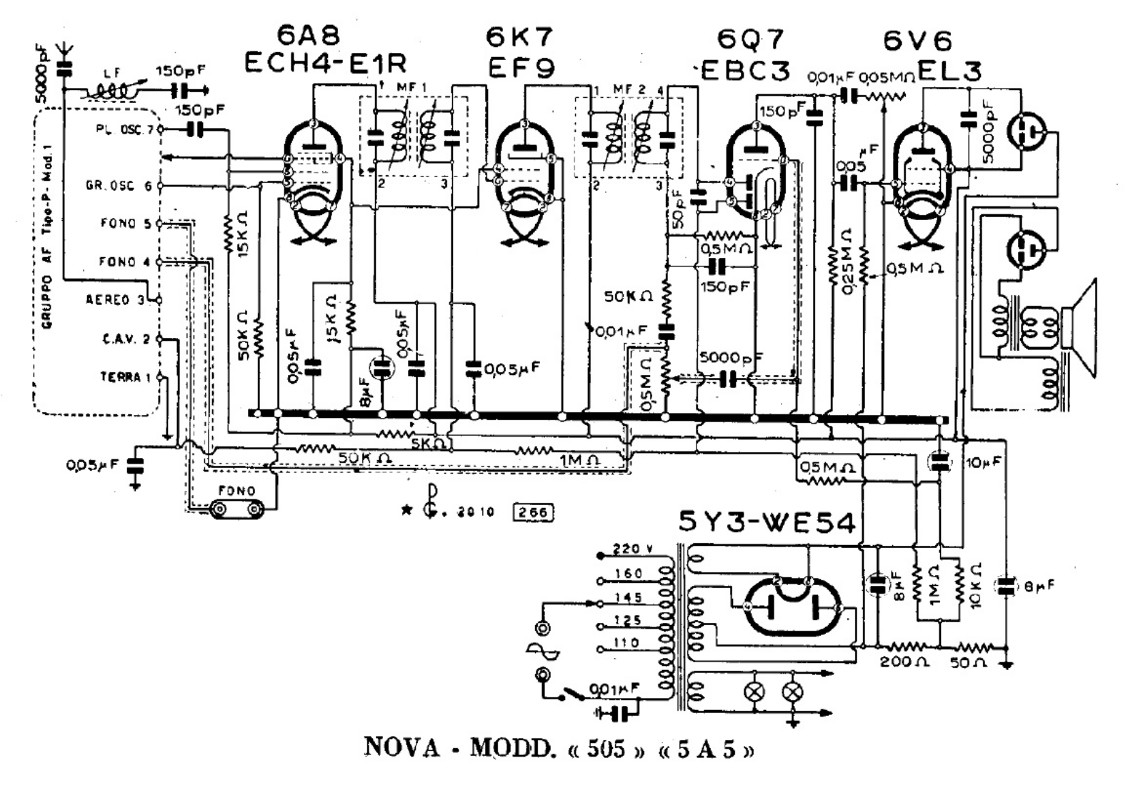 Nova 505, 5a5 schematic