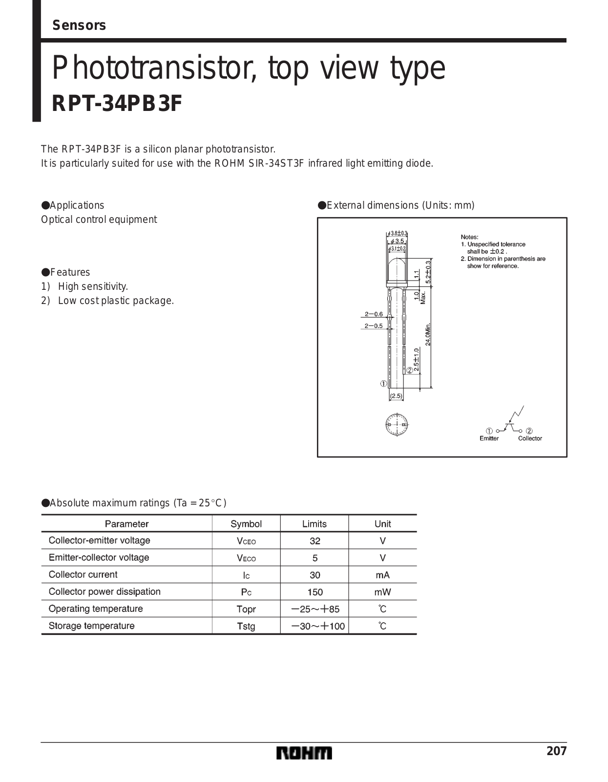 ROHM RPT-34PB3F Datasheet