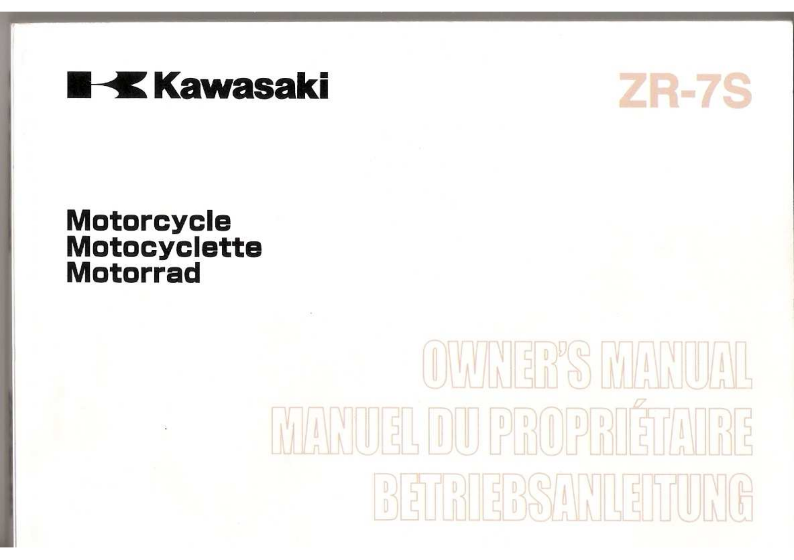 KAWASAKI ZR-7 User Manual