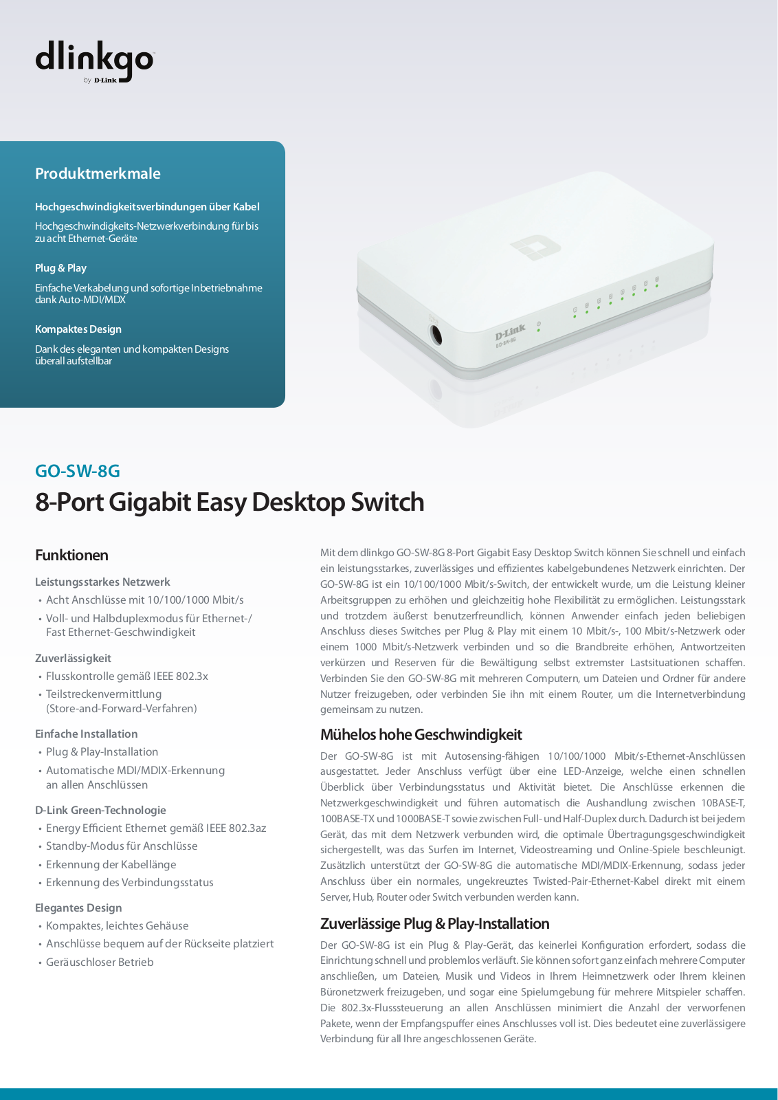 D-Link GO-SW-8G User Manual