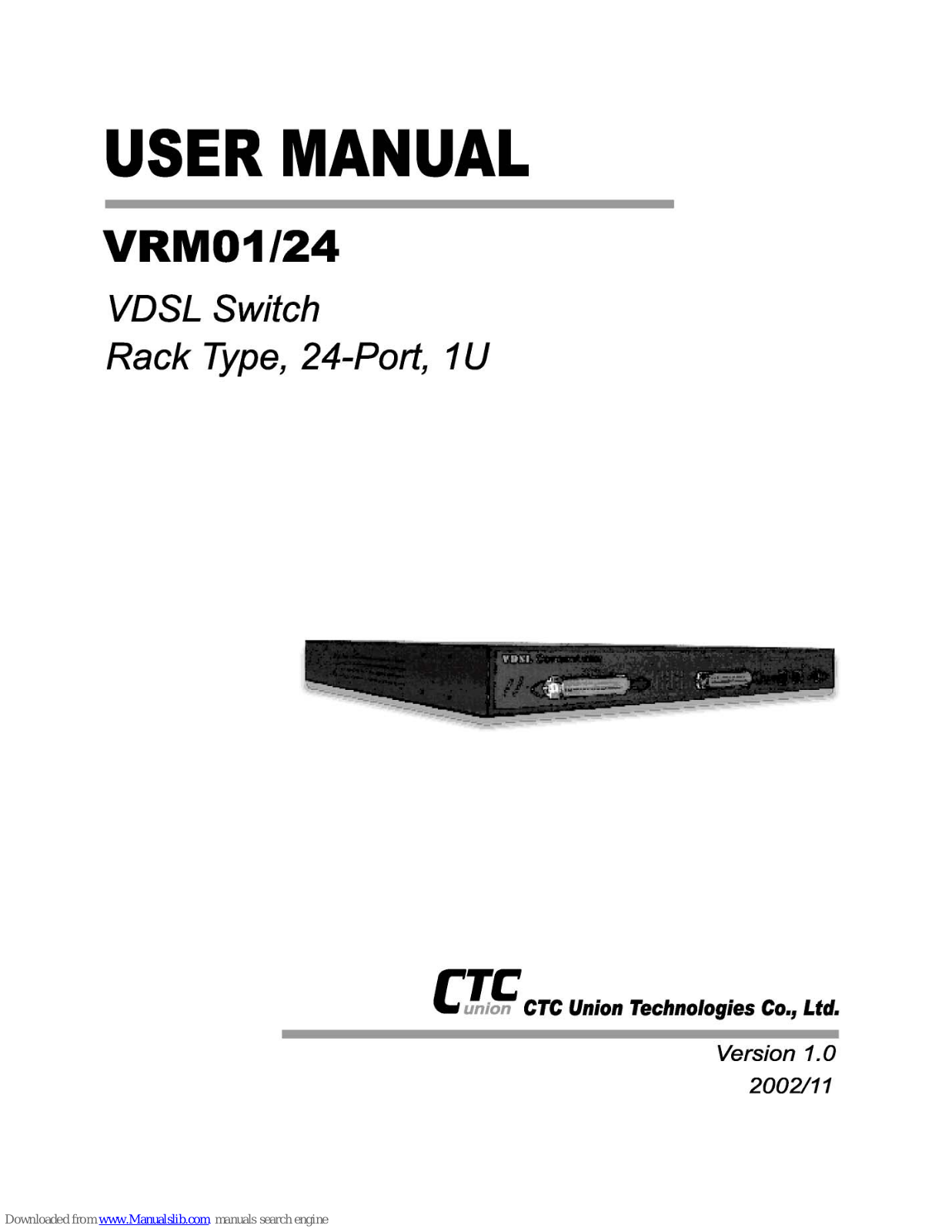 CTC Union VRM01/24 User Manual - ManualMachine.com