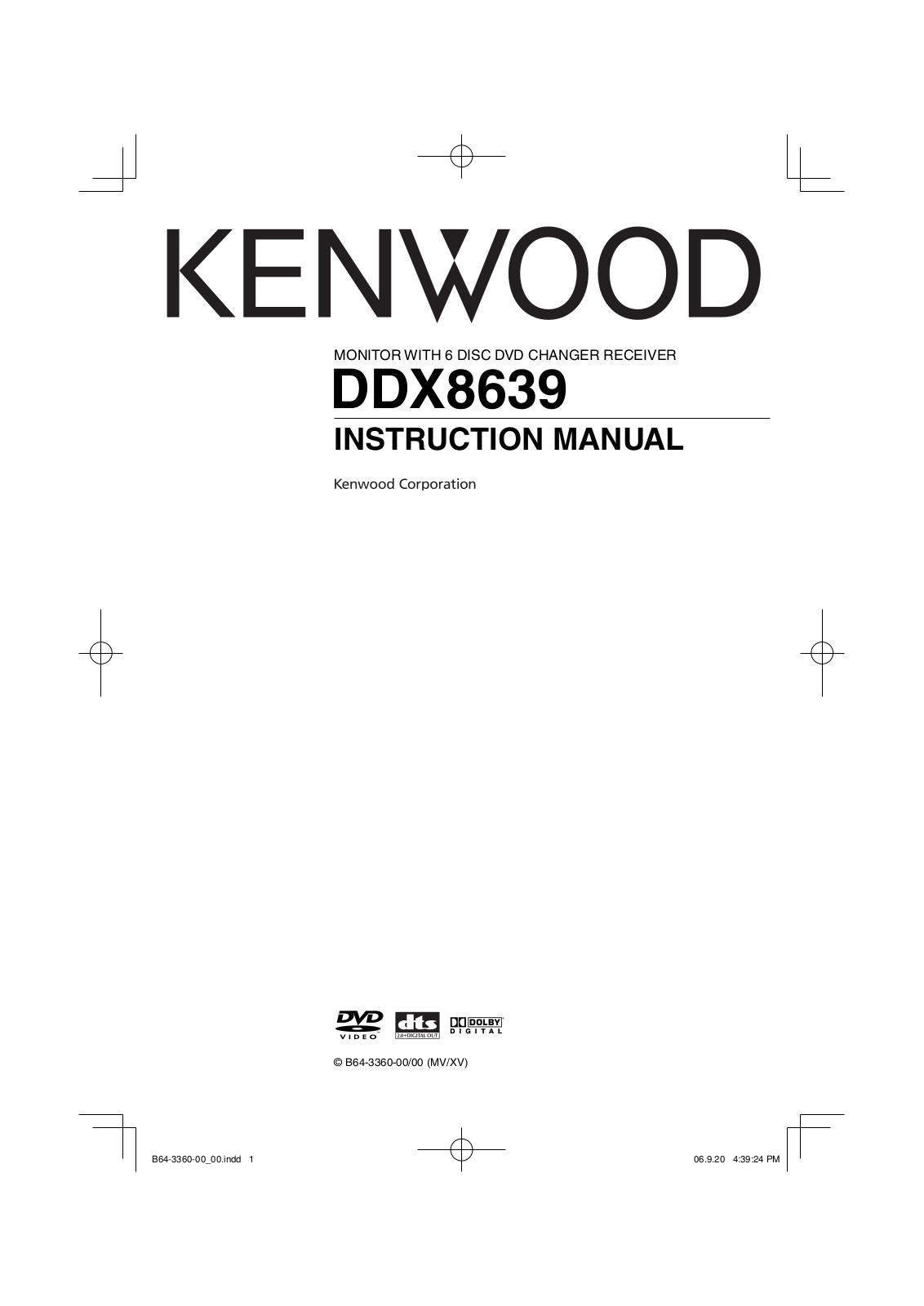 Kenwood DDX8639 Instruction Manual