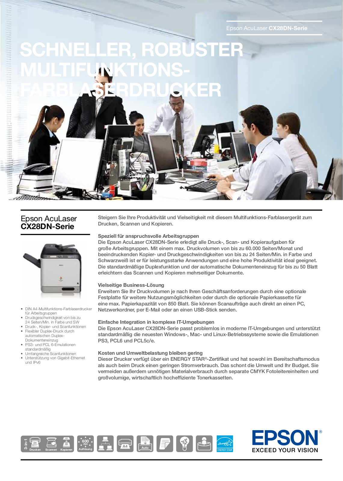 Epson ACULASER CX28DN series BROCHURE