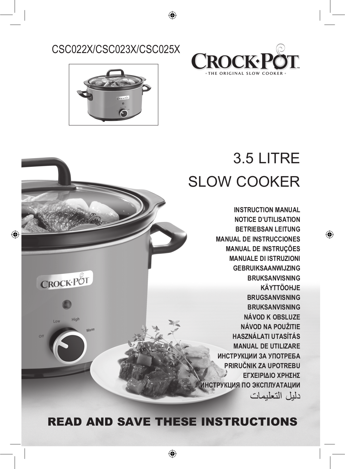 Crock Pot CSC022X, CSC023X, CSC025X User Manual