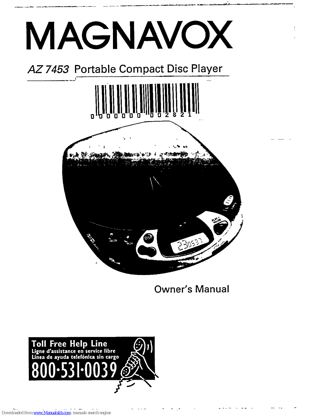 Magnavox AZ7453/17Z Owner's Manual