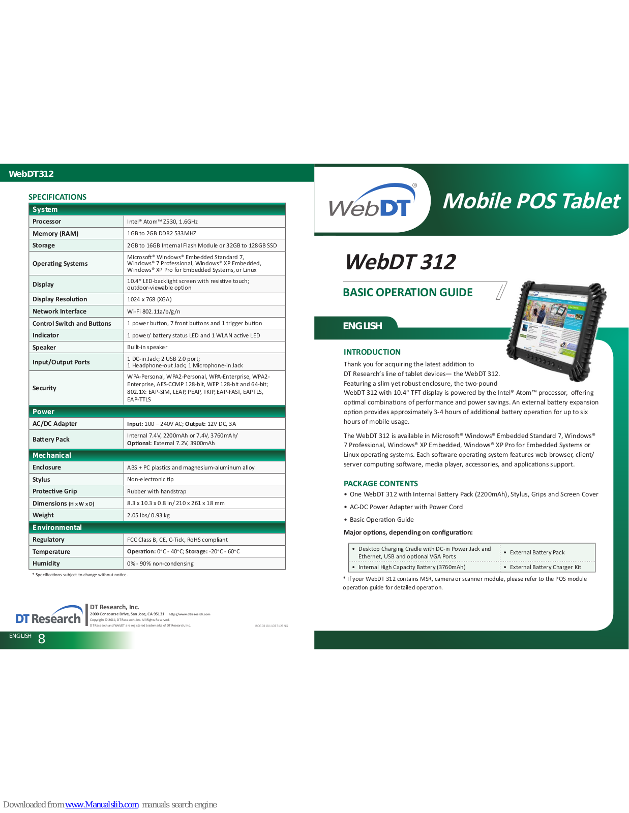 DT Research WebDT 312 Basic Operation Manual