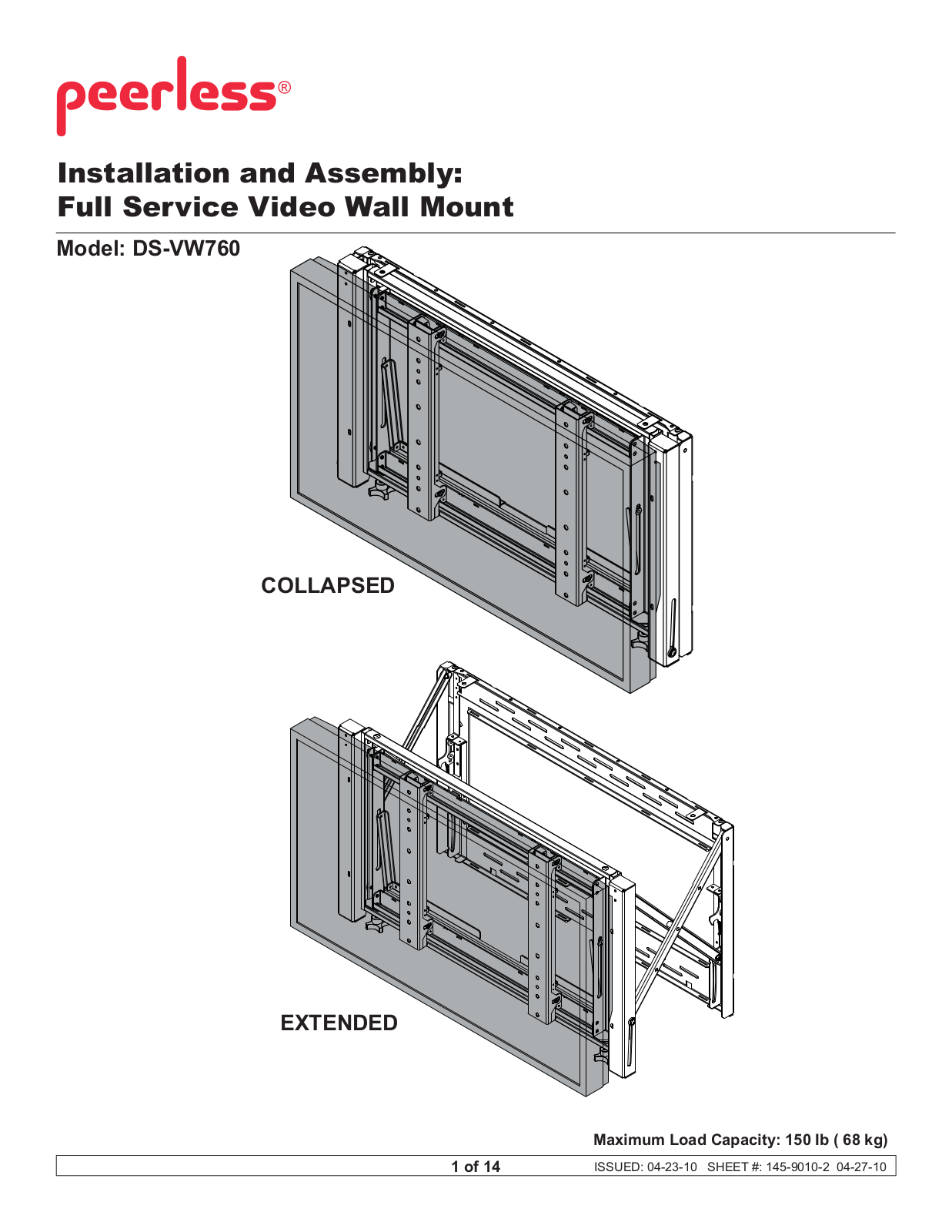 Peerless Industries DS-VW760 User Manual