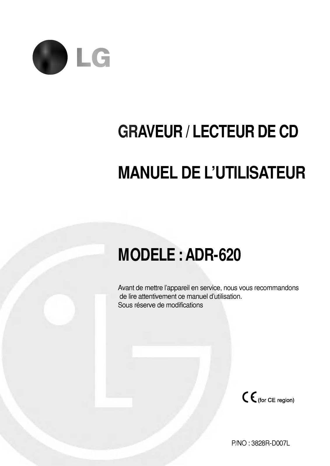 LG AADR620 User manual