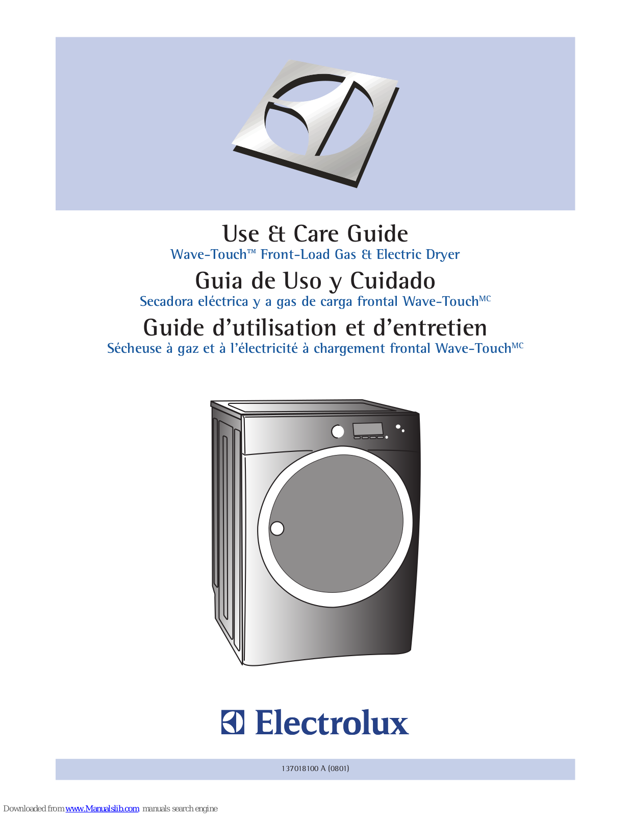 Electrolux EWGD65HSS, EWED65HSS, EWGD65HTS, EWMGD65IMB Use & Care Manual