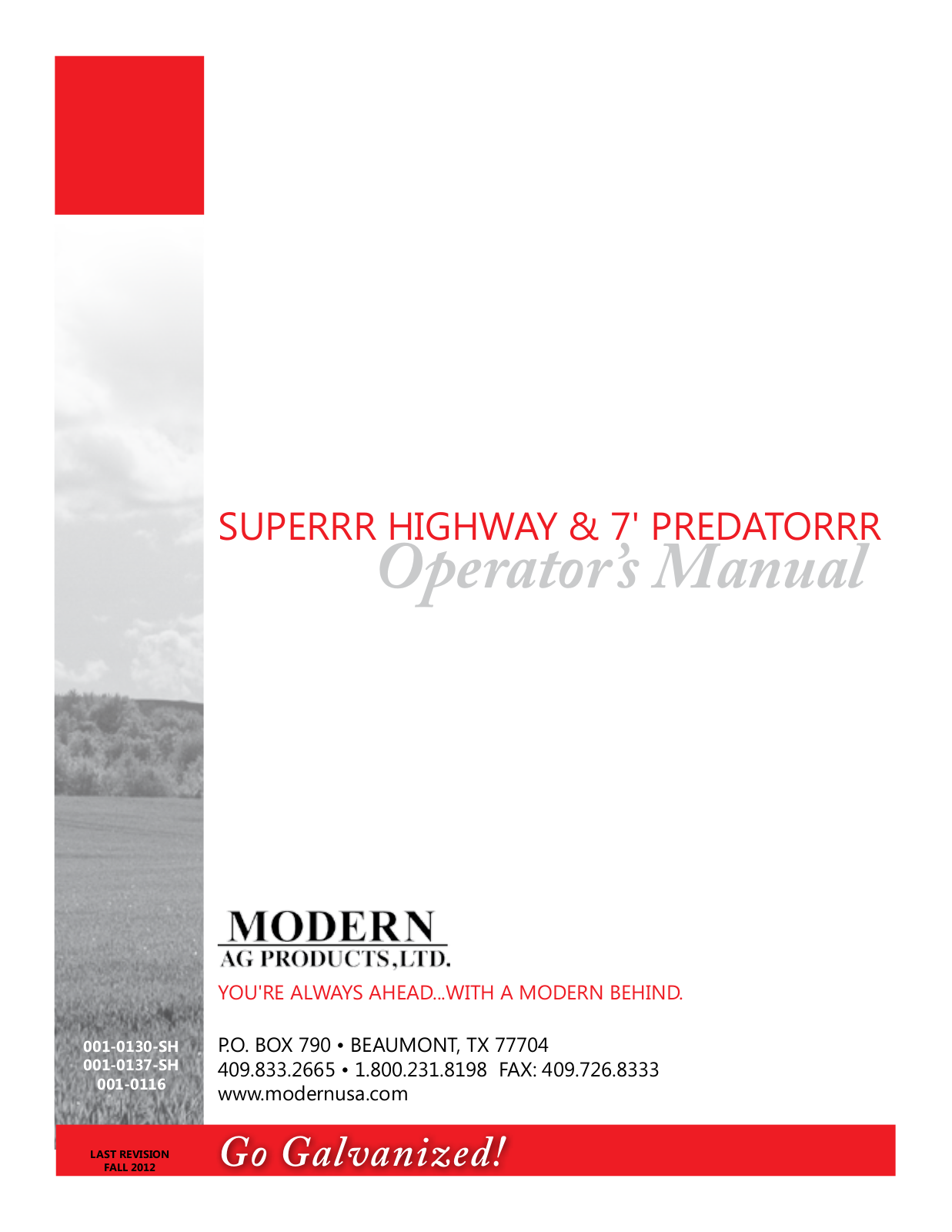 Modern AG Super Highway Special User Manual