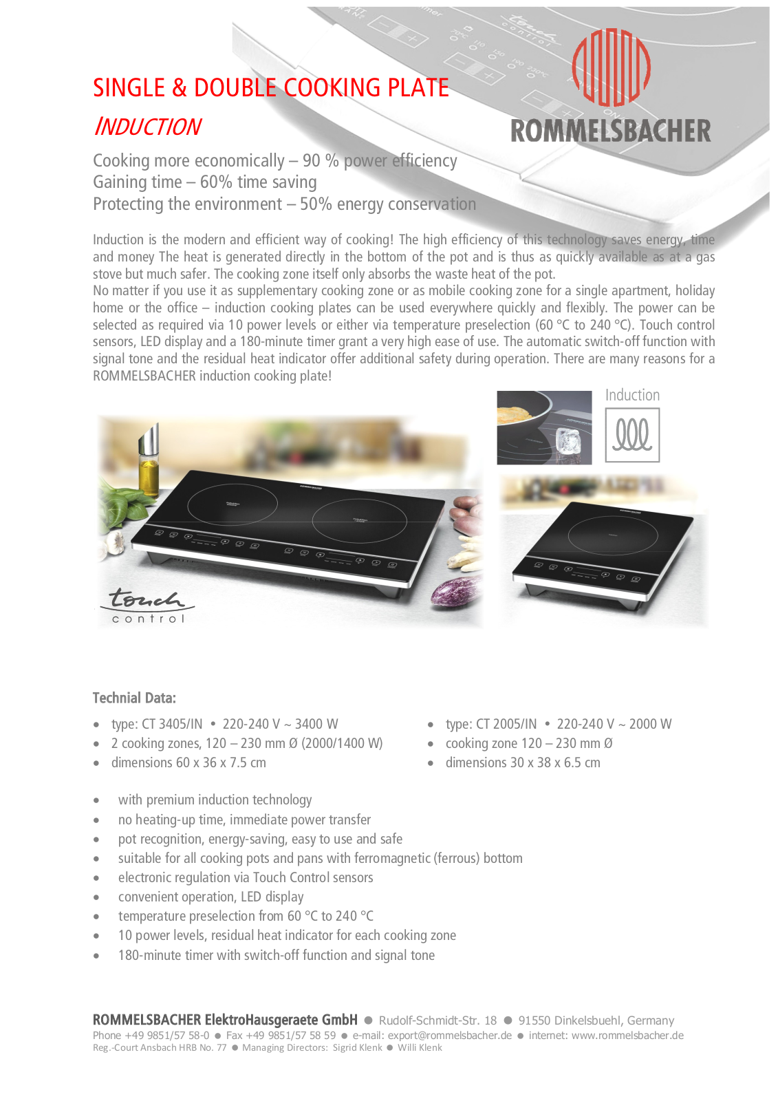 Rommelsbacher CT 3405/IN Datasheet