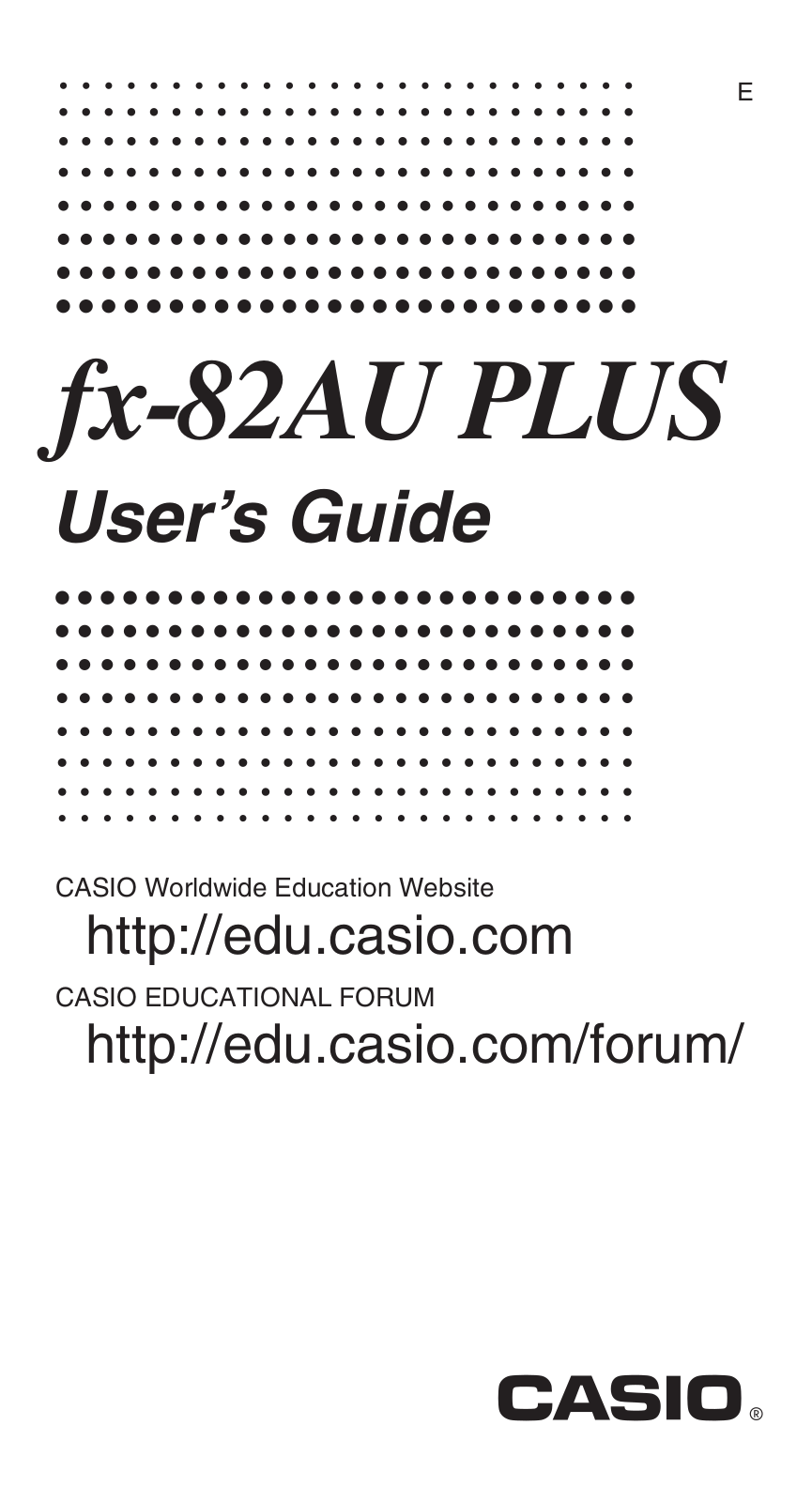 Casio FX-82AU PLUS User Manual