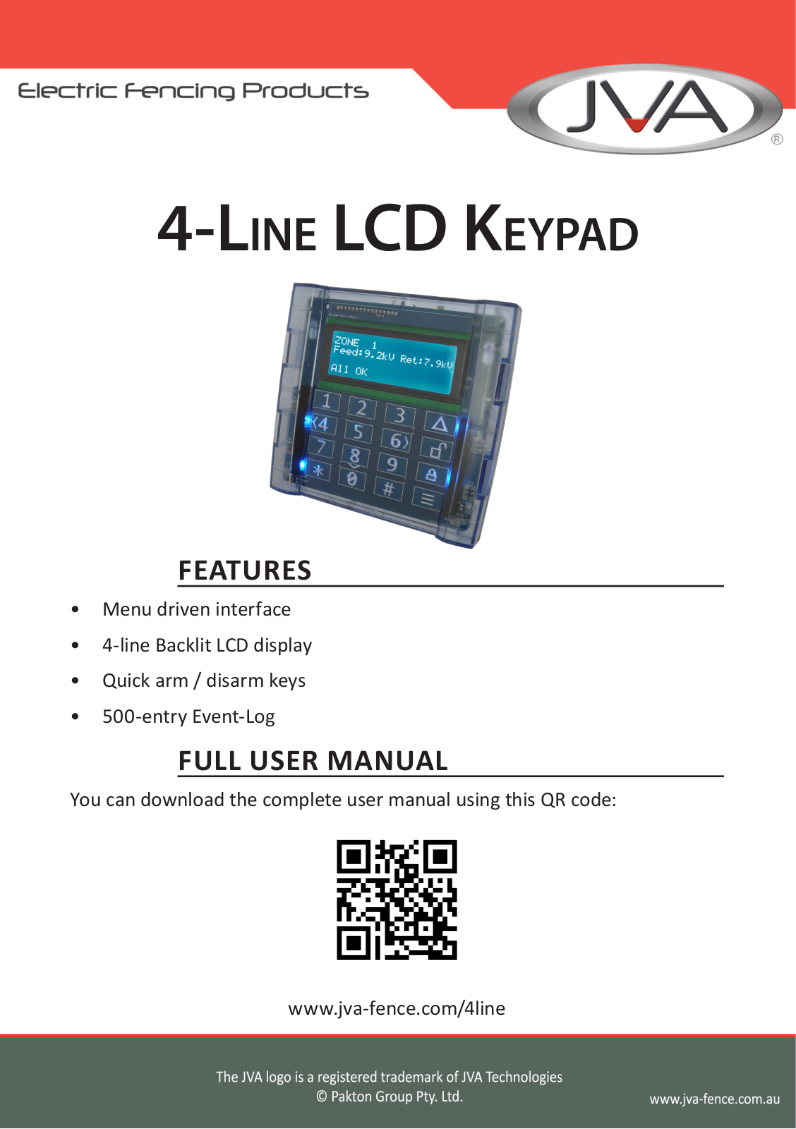 JVA 4-Line Quick Start Manual - ManualMachine.com