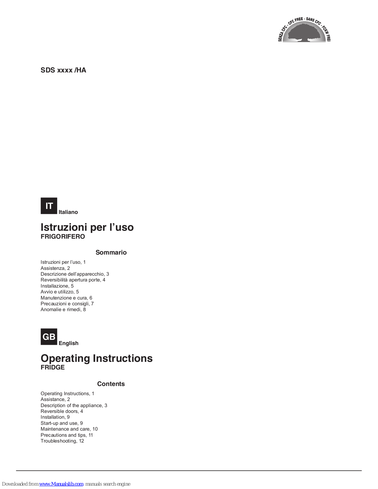 Hotpoint SDS xxxx /HA Operating Instructions Manual