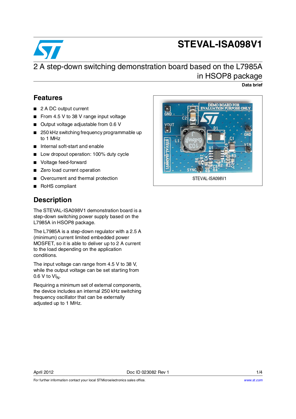 ST ISA098V1 User Manual