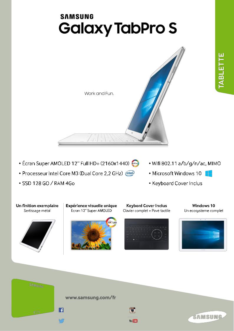 Samsung SM-W700NZWAXEF Product sheet