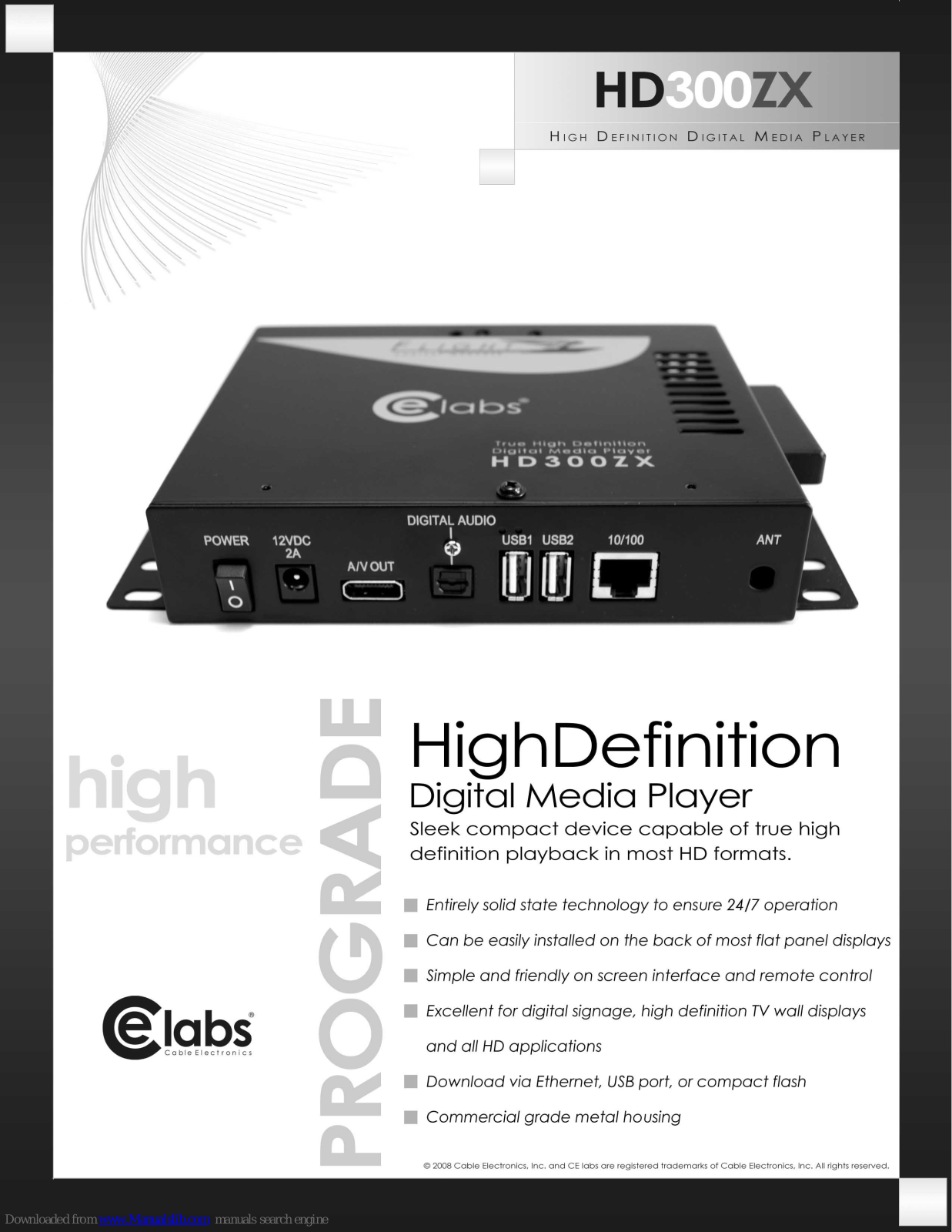 CE Labs HD300ZX Specifications - ManualMachine.com
