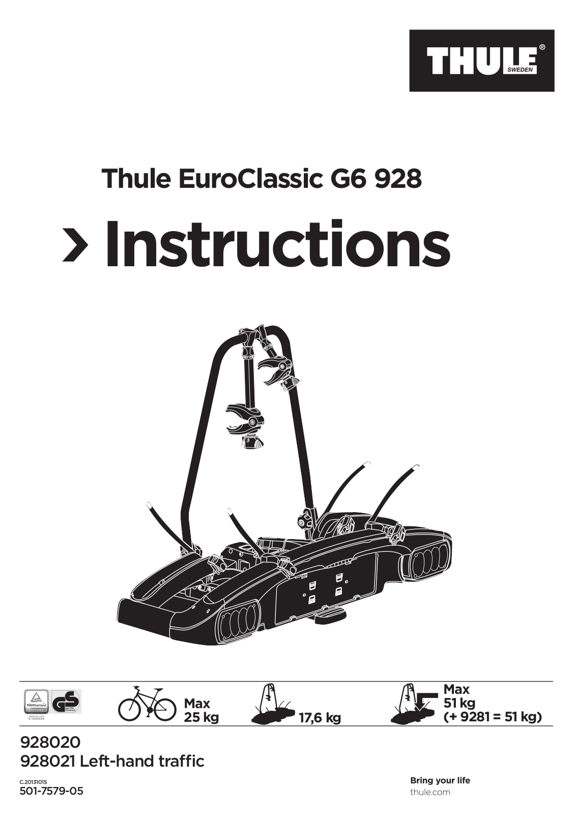 Thule EuroClassic G6 928 User guide