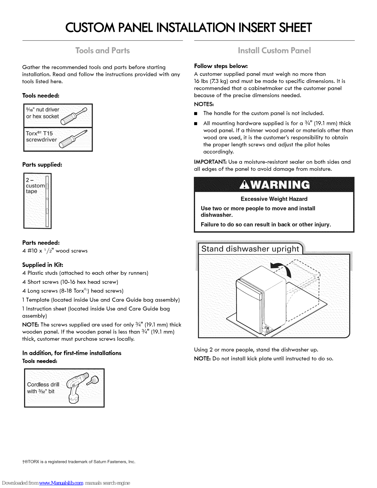 Kenmore 66512762K310, 66512764K310, 66512789K310, 66512782K310, 66512783K310 Installation Instructions Manual - ManualMachine.com