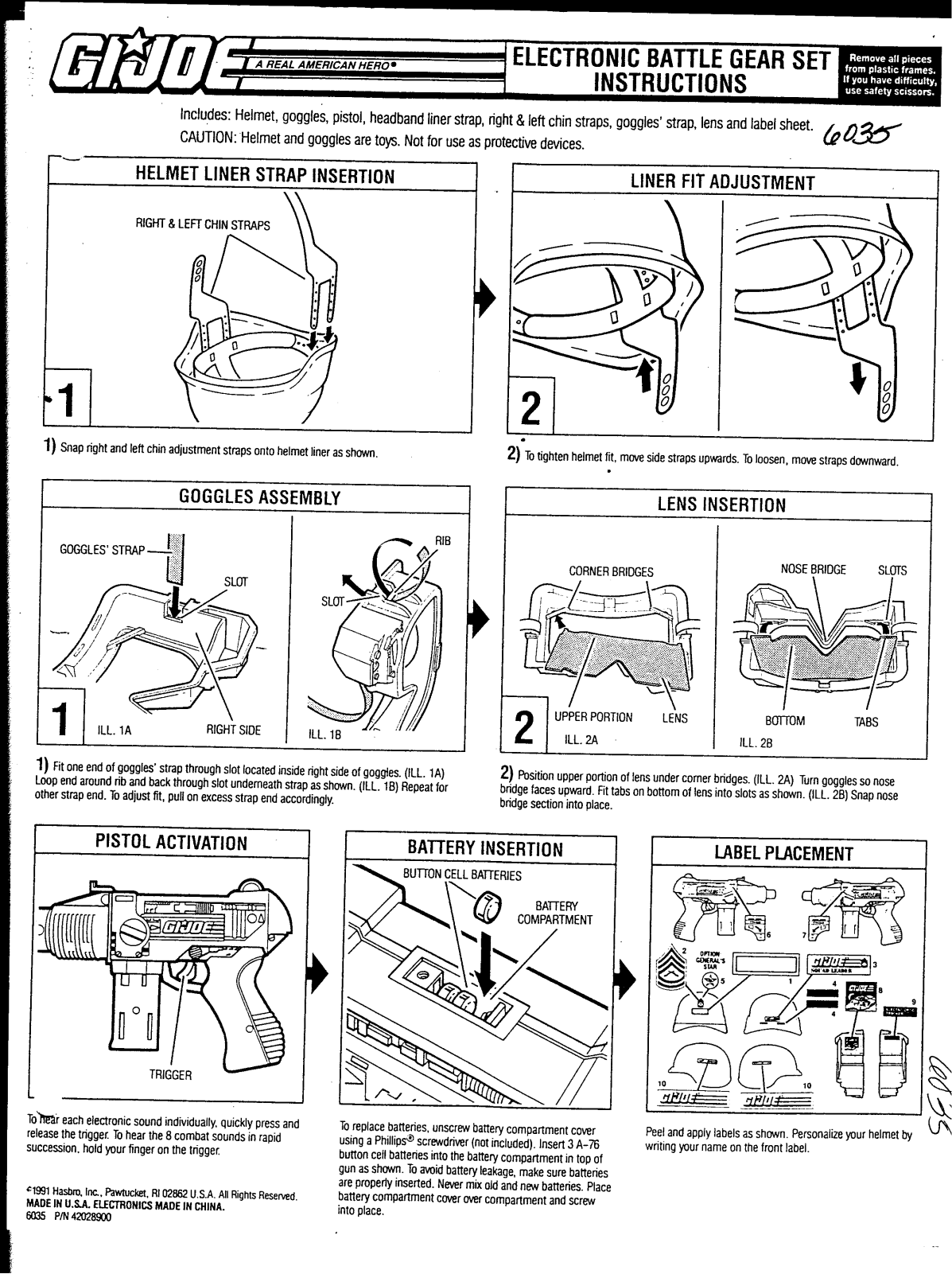 HASBRO GIJOE Electronic Battle Gear User Manual