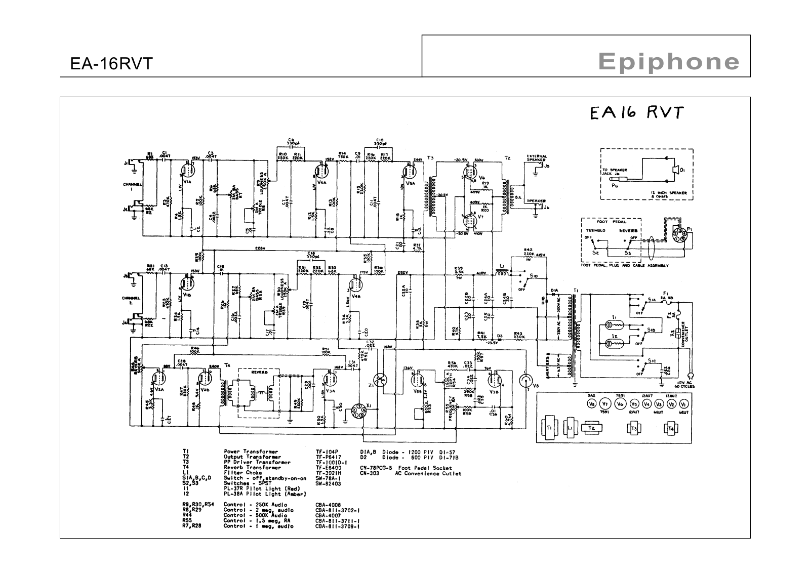 Gibson ea 16rvt-regent Schematic