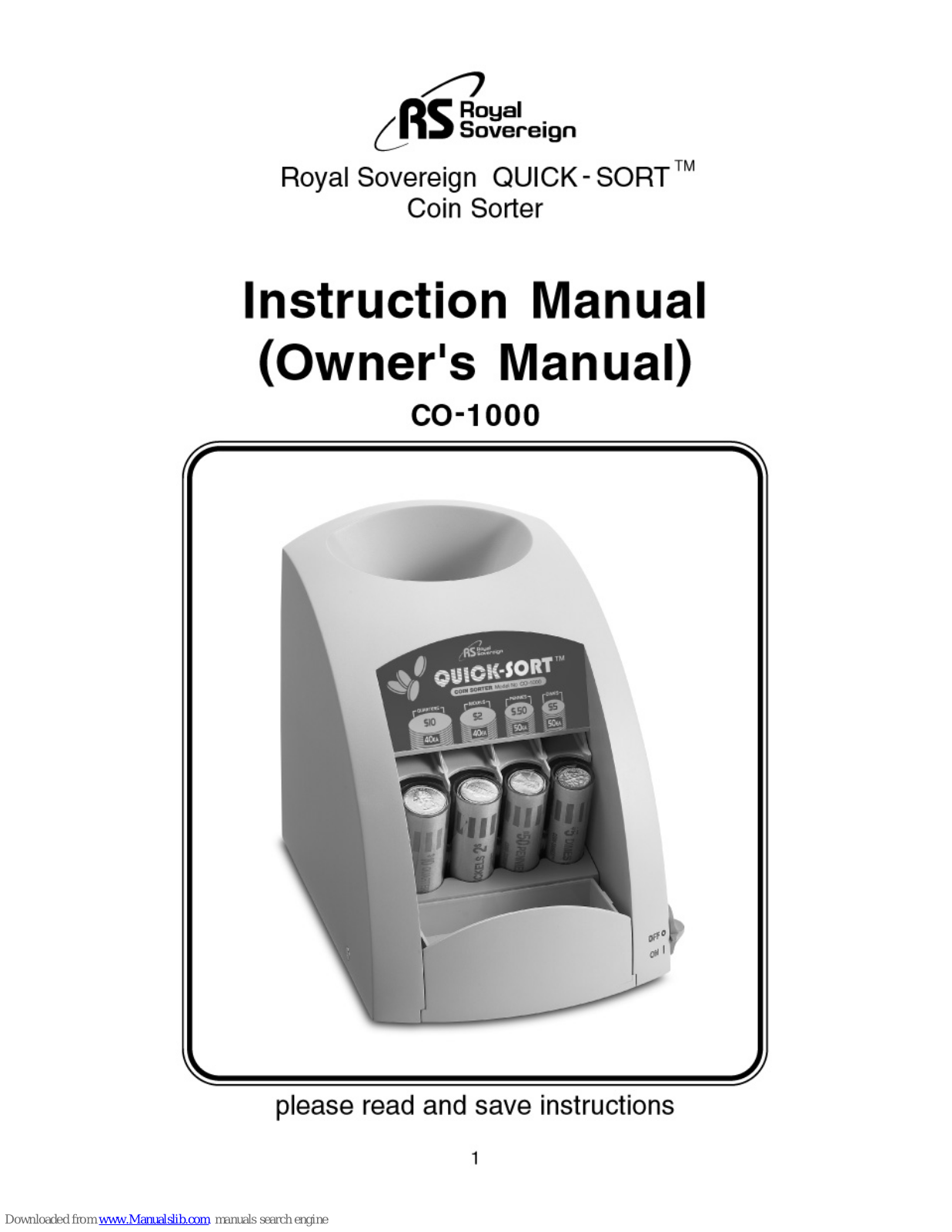 Royal Sovereign CO-1000 Instruction Manual