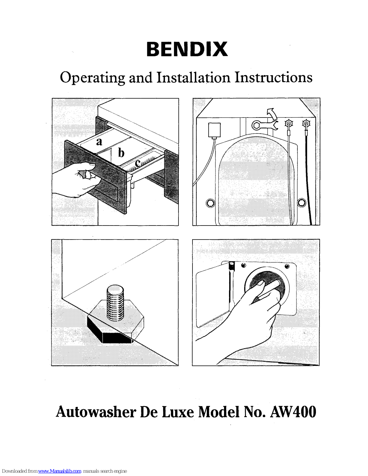 Tricity Bendix De Luxe AW400 Operating And Installation Manual