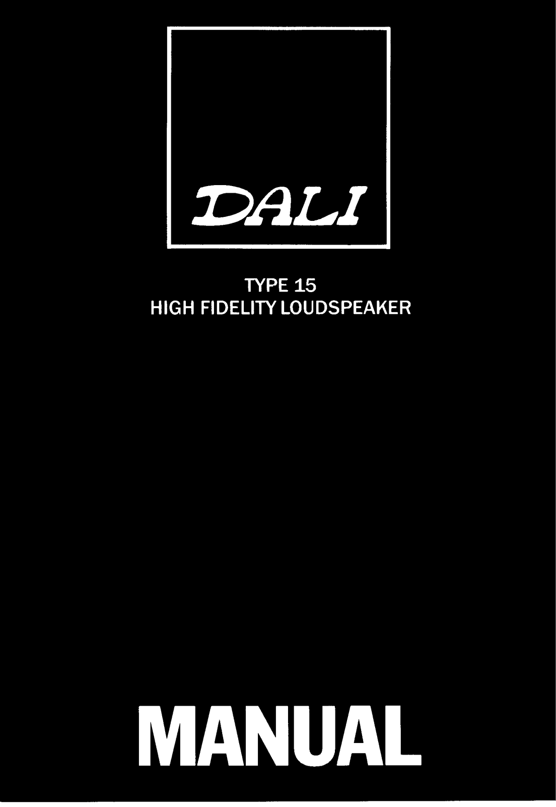 Dali 15 Owners manual