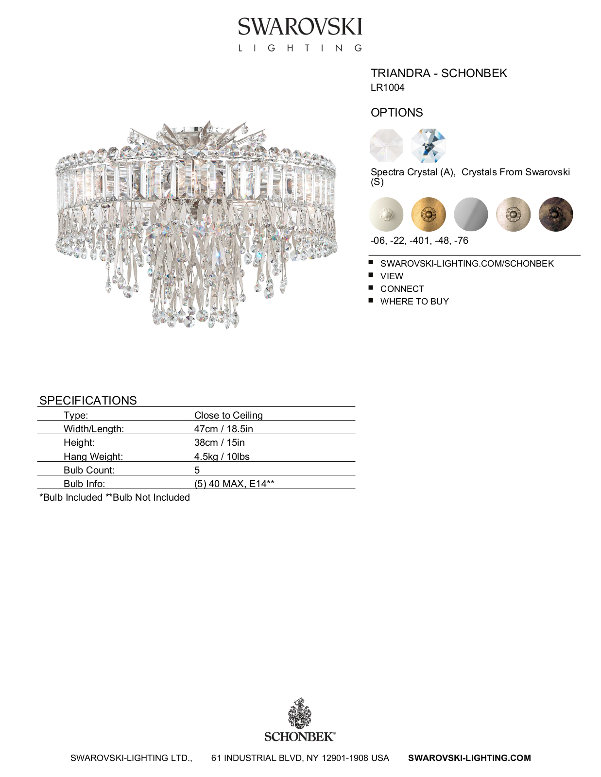Schonbek SOC10267 Specifications - ManualMachine.com