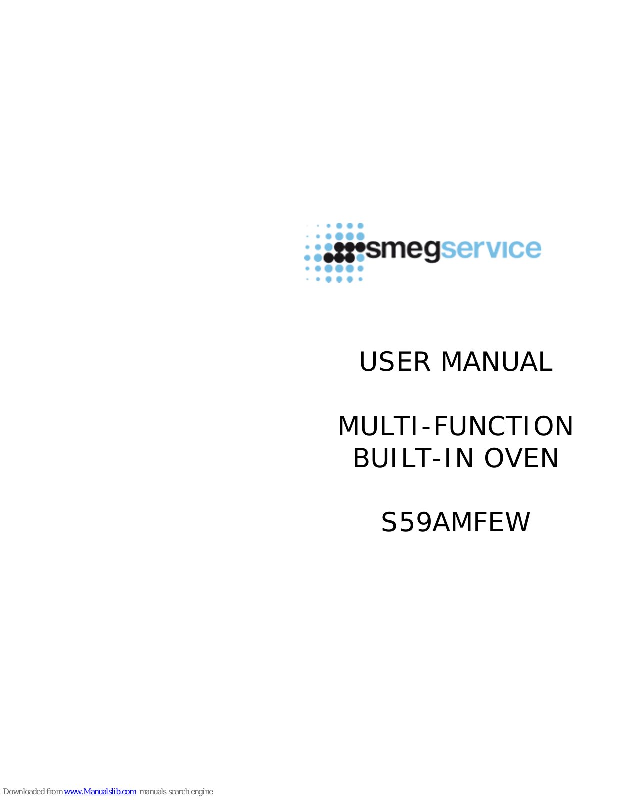 Smeg S59AMFE, S59AMFEW User Manual