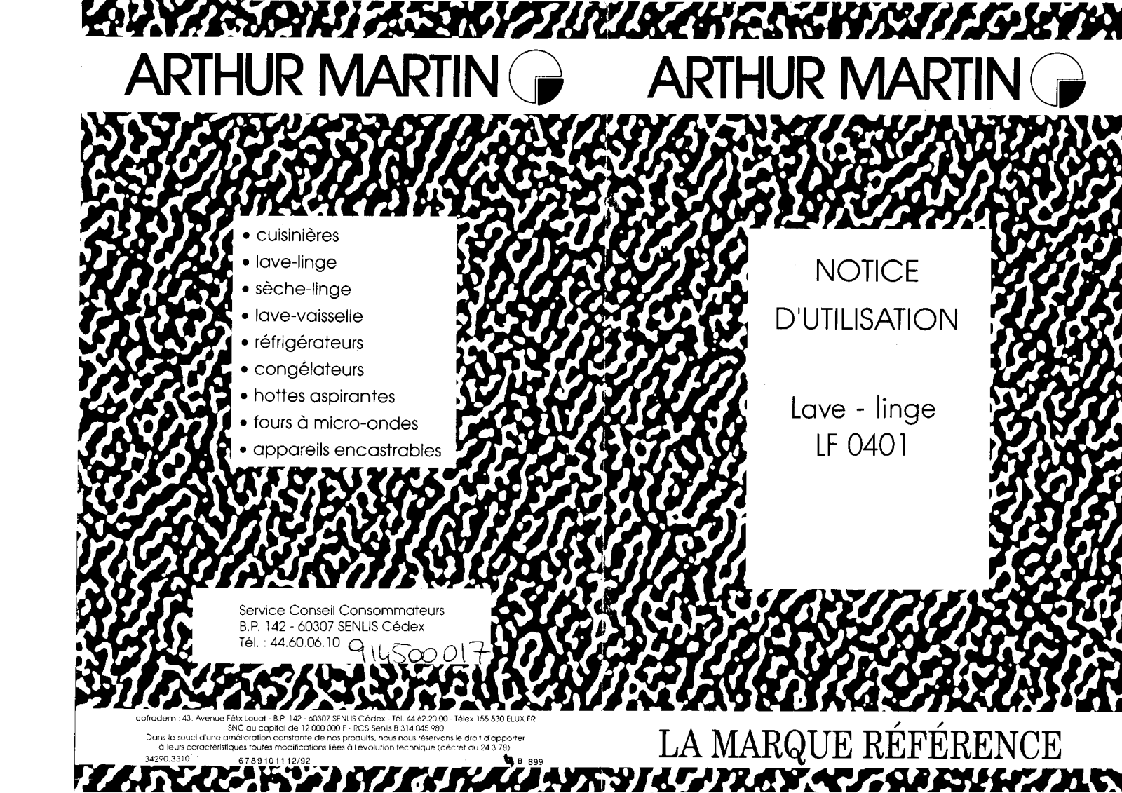 Arthur martin LF0401 User Manual