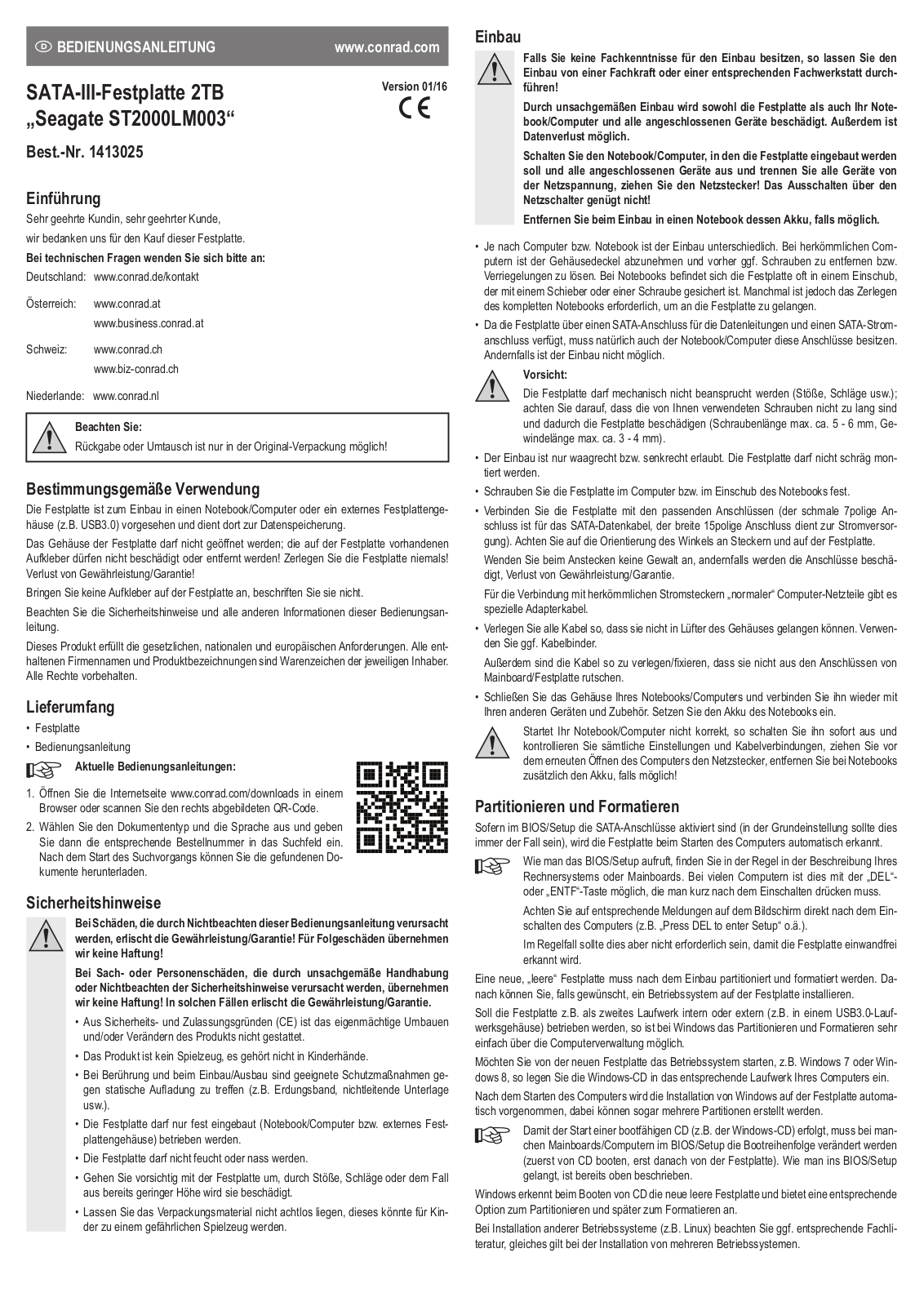 Seagate ST2000LM003 OPERATION MANUAL