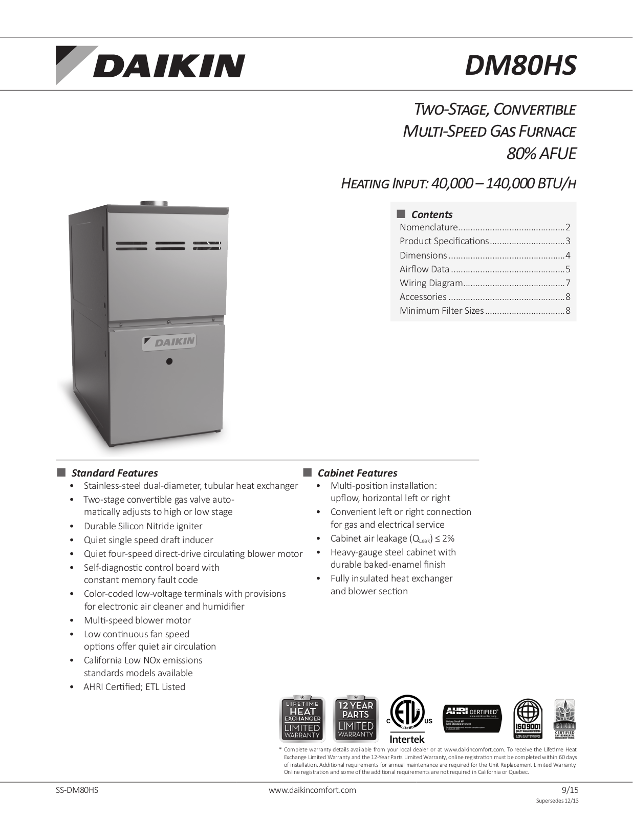 Goodman DM80HS0403ANA User Manual