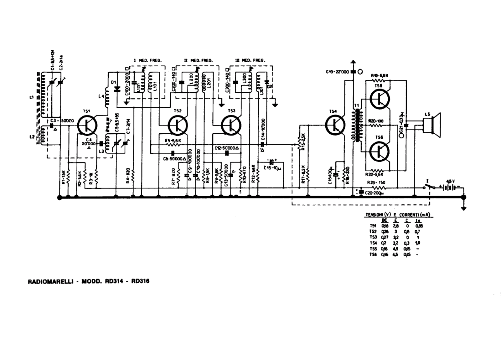 Radiomarelli rd314, rd316 schematic - ManualMachine.com