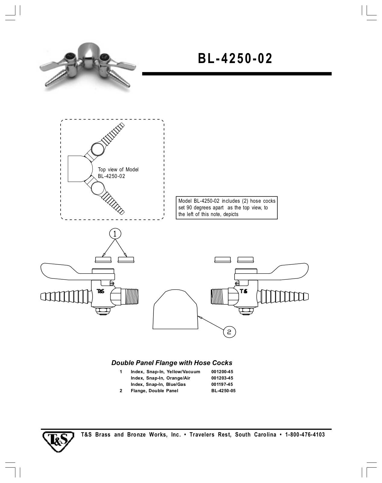 T & S Brass & Bronze Works BL-4250-02 Part Manual